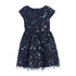 Sweet Kids Little Girls Navy Sparkle Sequin Mesh Satin Occasion Dress 4-6 - SophiasStyle.com